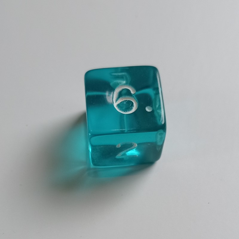 Gem Aqua D6 6-Sided Polydice